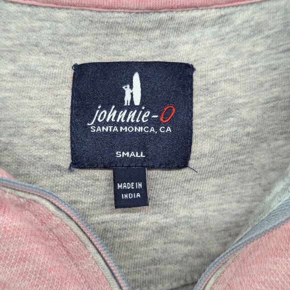 New nwt Johnnie-O Hanks Heathered Quarter Zip Pullover coral light red Small - Picture 5 of 7